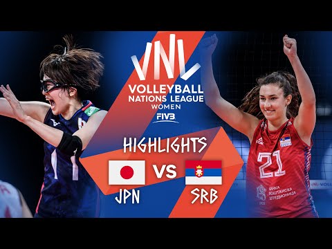 Japan vs. Serbia - FIVB Volleyball Nations League - Women - Match Highlights, 20/06/2021