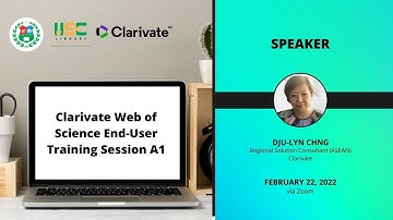 Clarivate Web of Science End User Training Session A1  l Tutorial #4