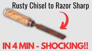 Renew the most severely rusted bench chisel in 4 minutes (ON A BUDGET)!!!