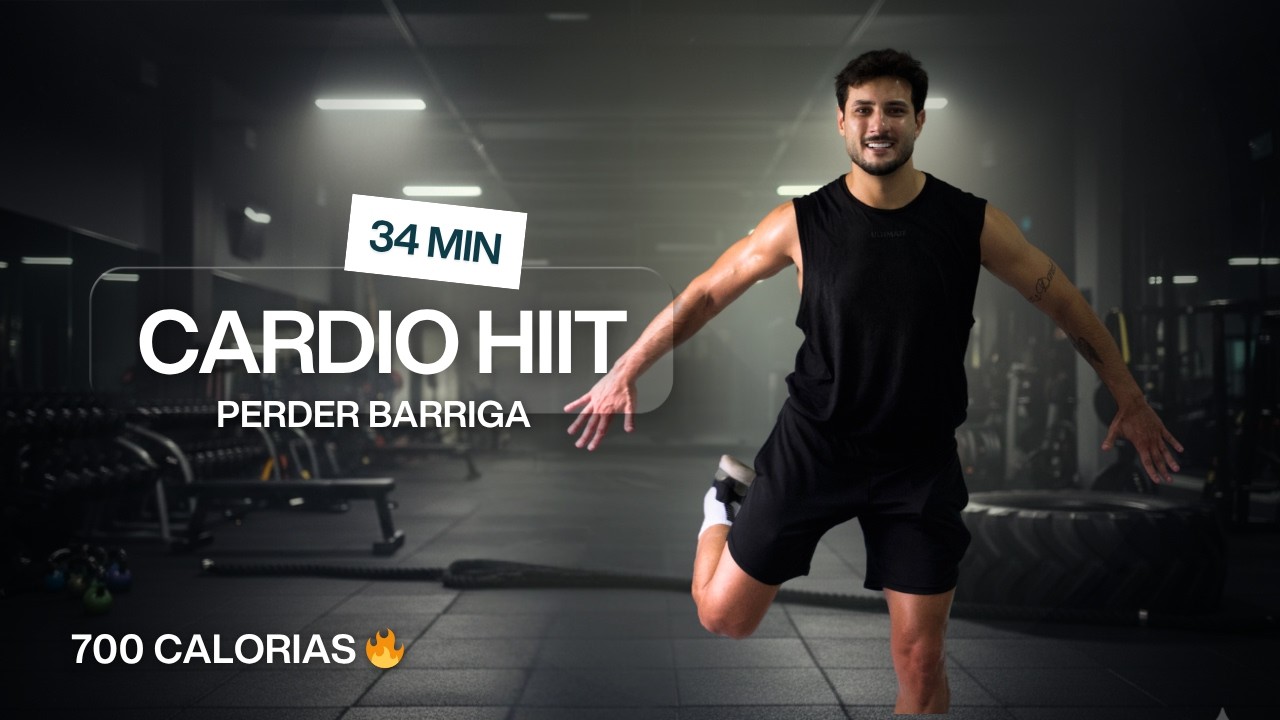 34 MIN TREINO HIIT SUPER INTENSO para gastar 700 calorias em casa e sem equipamentos