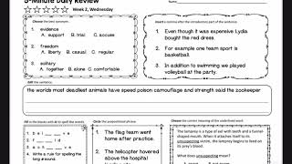 Daily Language Review Week 2 Wednesday
