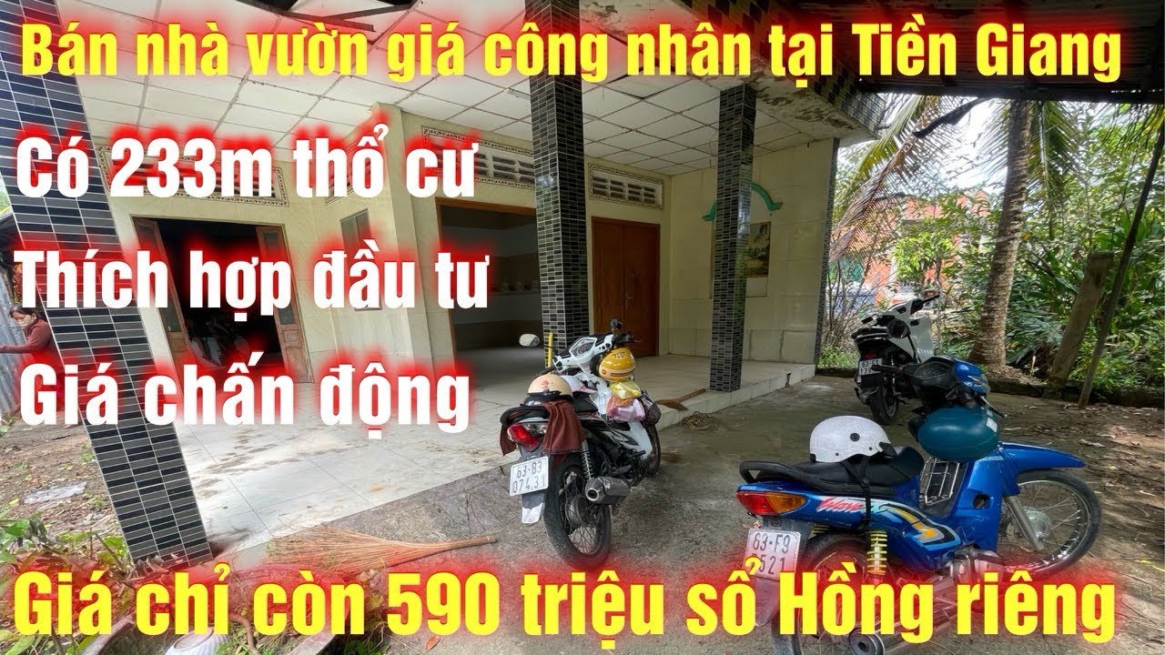 Tập 324 bán nhà vườn có 233m thổ cư giá 590 triệu dành cho công nhân, tại tiền giang