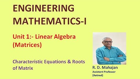 How to obtain Characteristic Equation & Roots of Matrix