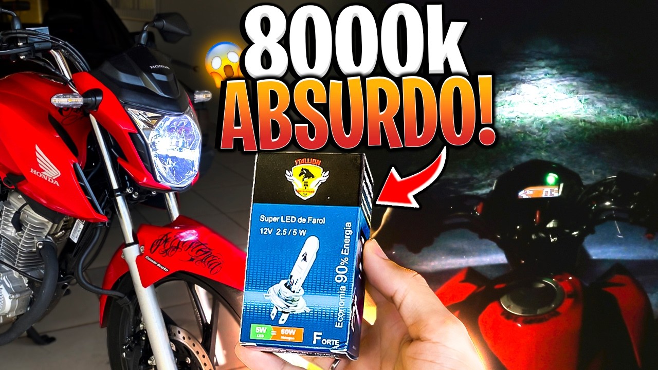 LÂMPADA LED H4 8000K SUPER FORTE 😱 Vale a Pena? *Famoso Cavalinho*