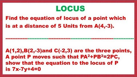 Locus part 1.Q1.Find the equation of locus of a point...Intermediate and  Class 11.