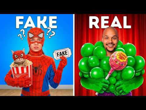 Desafio falso vs real! Maneiras LOUCAS de levar super-heróis ao cinema