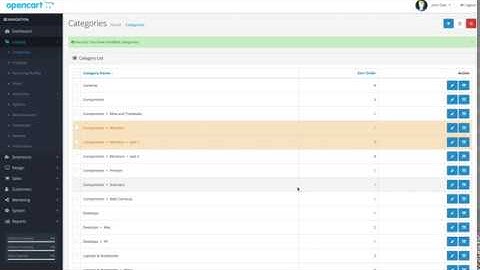 Admin Disabled Categories marker - OpenCart extensions from OCmods.com