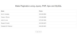 Make Pagination using Ajax with Jquery, PHP and MySQL