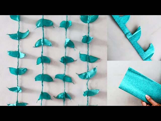 How to make an easy last minute crepe paper wall  hanging/stage/backdrop/stage veins diy craft ideas 