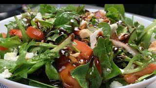 Spring Mix , spinach salad with walnuts / healthy recipe