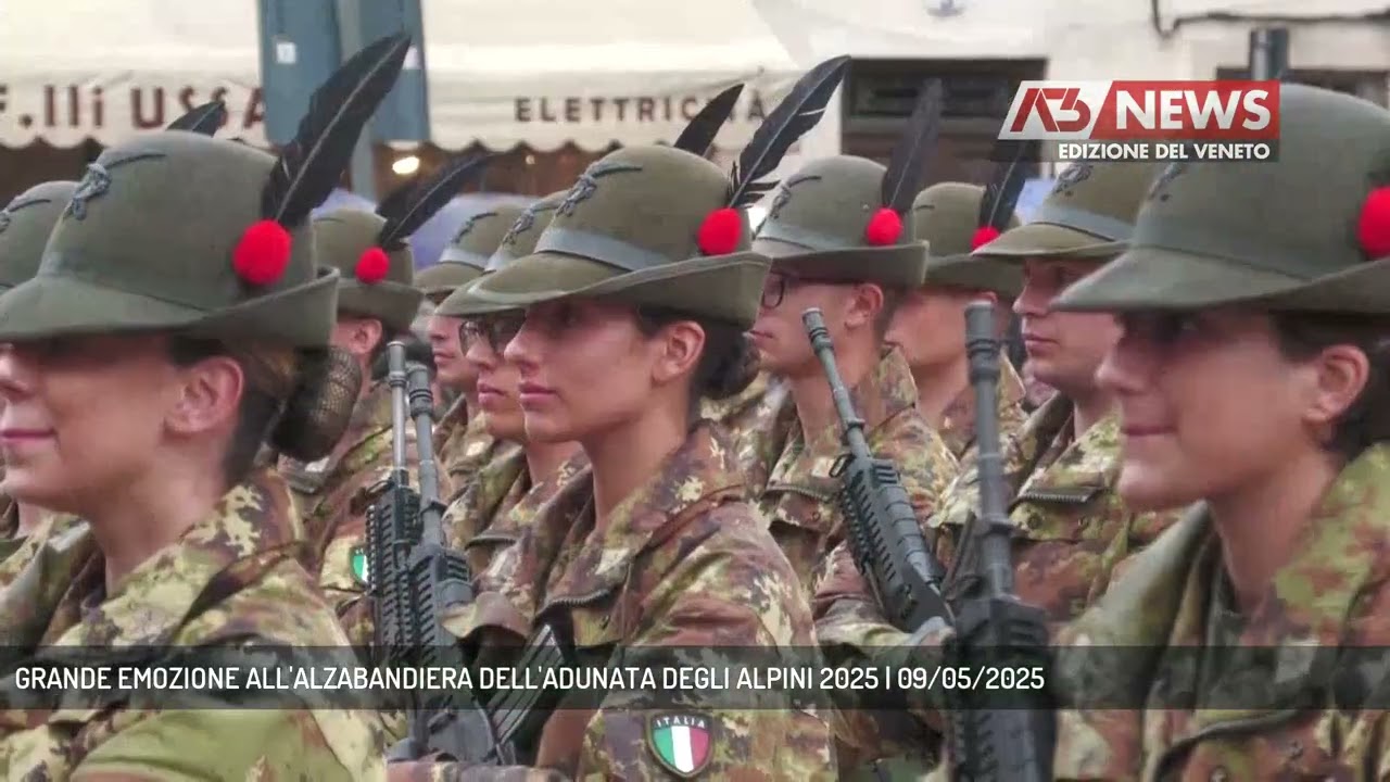 GRANDE EMOZIONE ALL'ALZABANDIERA DELL'ADUNATA DEGLI ALPINI 2025 | 09/05/2025