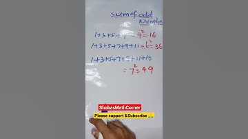 How to find the sum of odd numbers without actually adding#basicmaths #shobasmathcorner#shorts