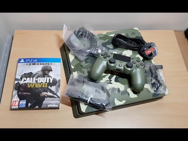 PS4 SLIM - Call of Duty WWII Limited Edition Console - Unboxing 