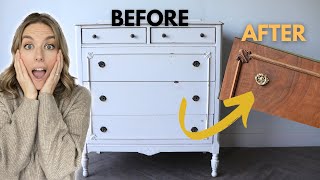 you won't believe what i found under this paint! 😱 real milk paint co furniture makeover