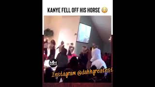 KANYE WEST FALLING OFF THE HORSE! (MUST WATCH)