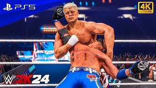 WWE 2K24 - Cody Rhodes vs. AJ Styles | WWE Undisputed Championship Match at Backlash | PS5™ [4K60]