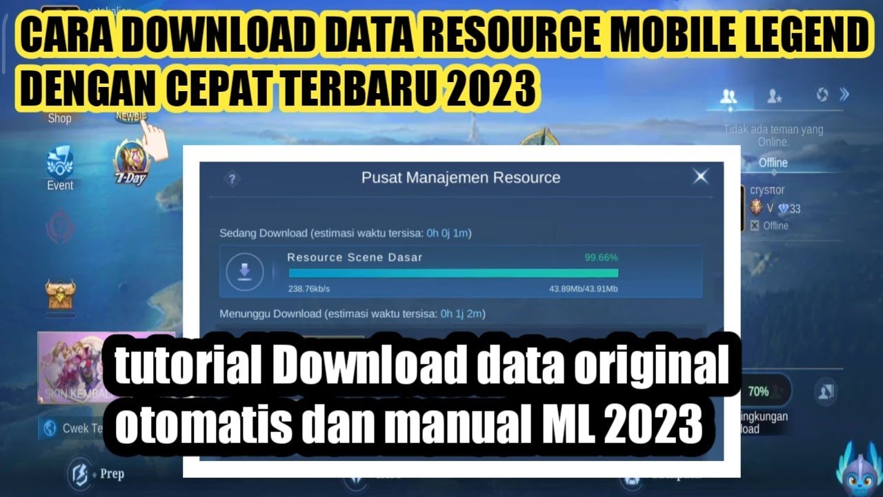 cara download data mobile legend cepat terbaru 2023 tutorial download