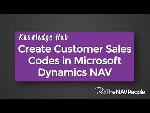 Create Customer Sales Codes