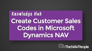 Create Customer Sales Codes