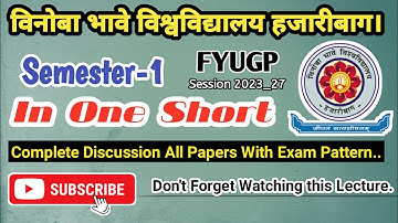 FYUGP Sem-1 Session 2023-27 |#vbu_hazaribagh_Syllabus| B.Sc |B.Com |B.A|Ug