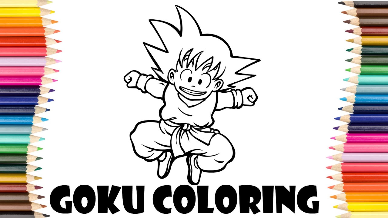 goku anime coloring easy way | coloring time - YouTube