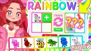 THE RAINBOW TRADING CHALLENGE! Only Trading Rainbow Items In Adopt Me for 24 Hours! Roblox Adopt Me