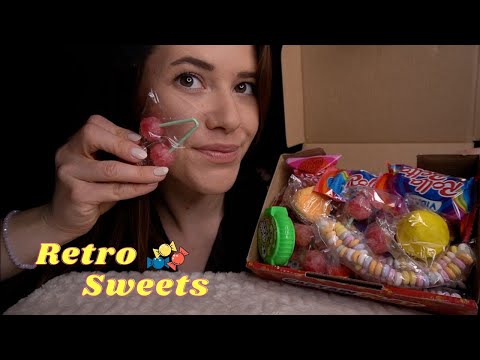 ASMR RETRO CANDY 🍬 TASTE TEST 🍬 Super Crinkly Eating Sounds | Deutsch/German
