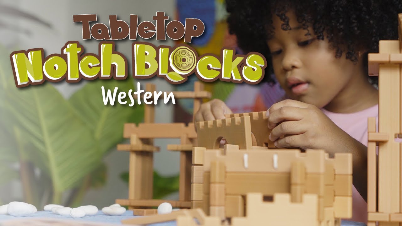Video Guidecraft Tabletop Notch Blocks - Western 85-delig