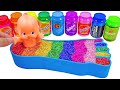 Satisfying Video l Mixing All My Slime Smoothie Into Foot Slime ASMR With Glitter | Bot Bot Asmr