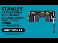 Stanley  stst511304  hardwearing strong and durable denier fabric tool apron  11 pockets