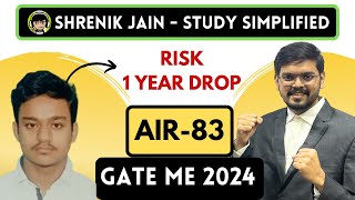 GATE 2024 Toppers Talk | AIR 83 ME - Uddipta | 1 Year Drop