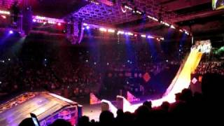 Aaron Fotheringham performing a double backflip in his wheelchair at Nitro Circus Live