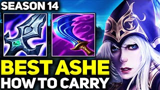 RANK 1 BEST ASHE HOW TO CARRY 1V9 GAMEPLAY! | Season 14 League of Legends