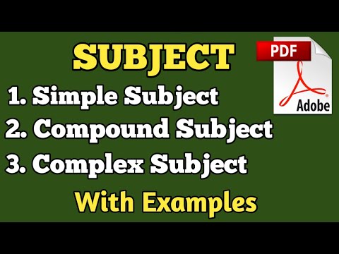 Subject. Types of Subjects. Simple Subject. Compound Subject. Complex Subject. EDUCATION DETAILER