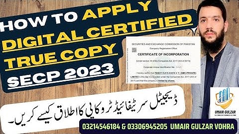 SECP Digital CTC I company Bank Account Opening I EZfile SECP I digital certified copies I updates