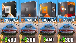 RYZEN 7 9800X3D vs RYZEN 5 7600X vs RYZEN 7 7800X3D vs RYZEN 5 5600X | Test in 6 Games