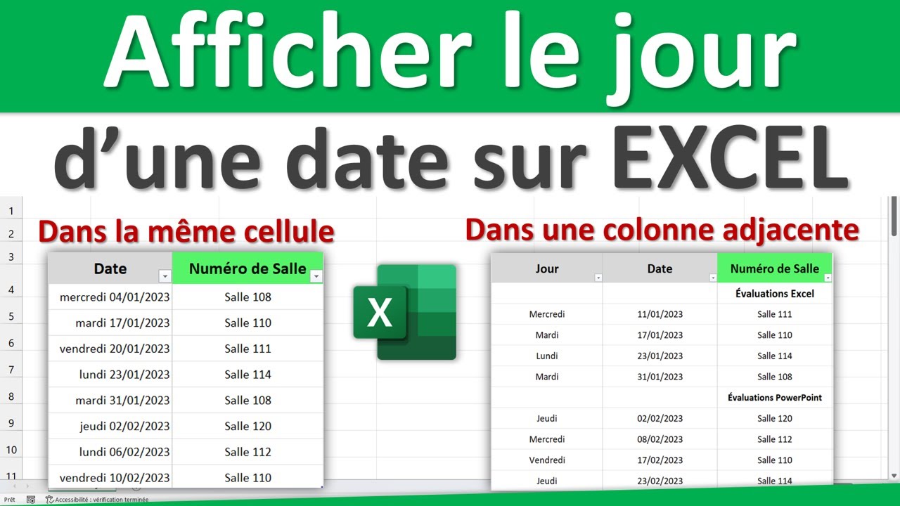 Afficher Le Jour D une Date Sur Excel YouTube