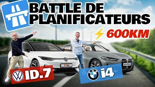 600km VW ID.7 vs BMW i4 : laquelle va arriver première en utilisant les planificateurs ?