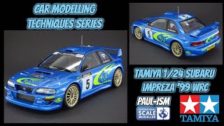 Car Modelling Techniques Part 2 Priming and body colour spraying Tamiya Subaru Impreza 99 WRC