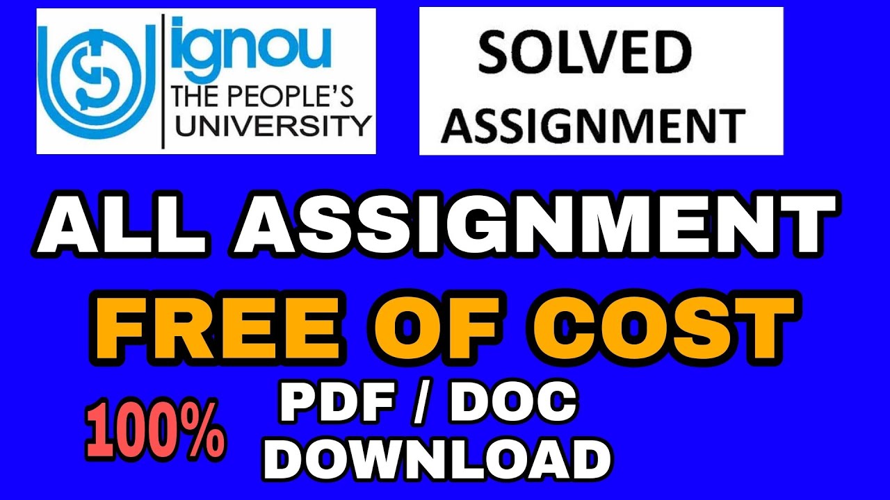 ignou solved assignment download pdf