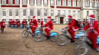 Santa In London On Boris Bikes