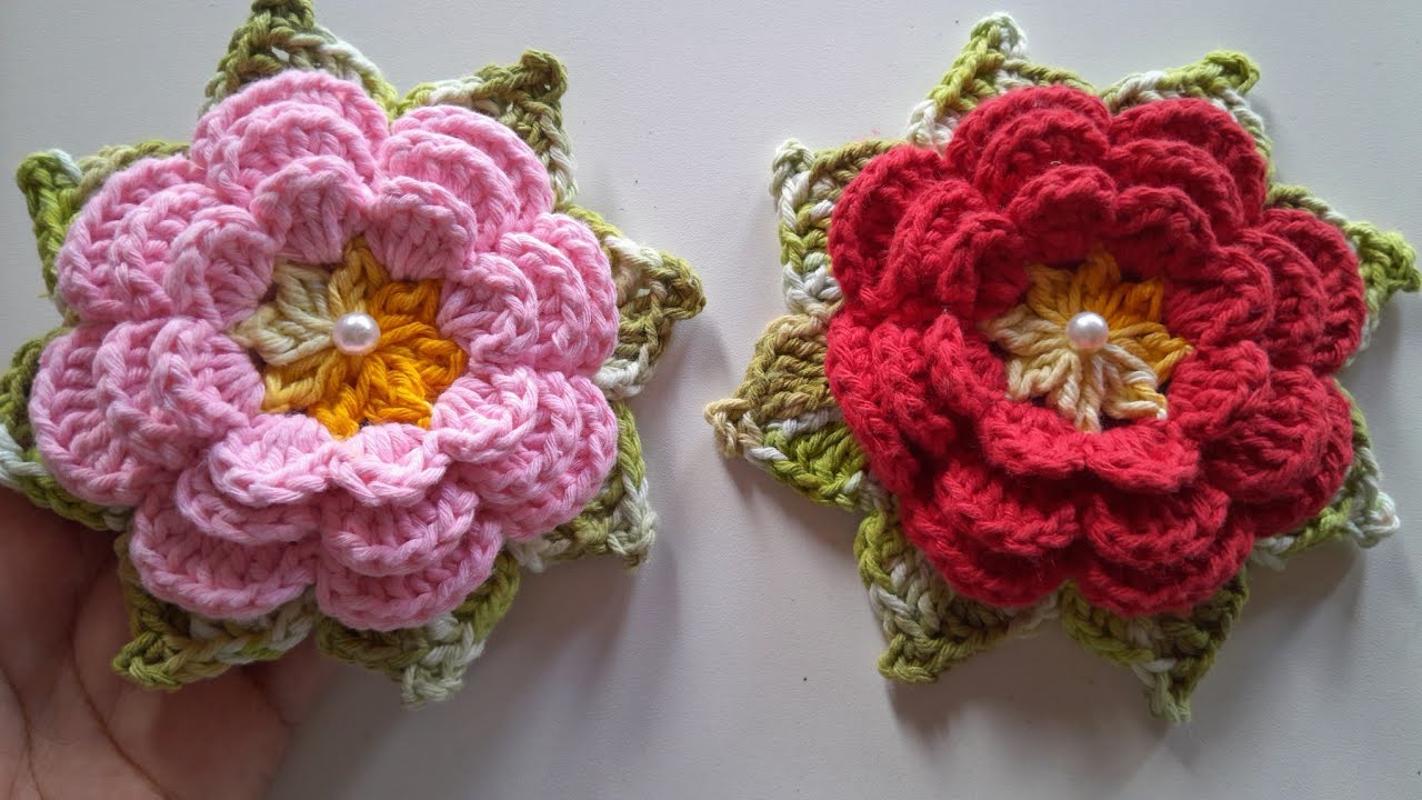FLOR DE CROCHÊ PARA APLICAÇÃO FEITA EM BARBANTES( PASSO A PASSO 🌸