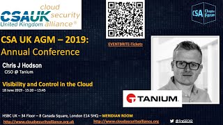 CSA UK Chapter AGM 2019 - Chris J Hodson - Visibility in the cloud