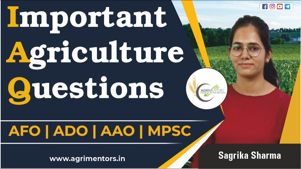 Important Agriculture Questions | AFO | ADO | AAO | MPSC - YouTube