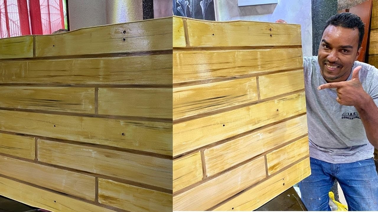 VOCÊ JÁ VIU EFEITO MADEIRA COM MASSA ACRÍLICA DESSE JEITO QUE APRENDER VEM COMIGO