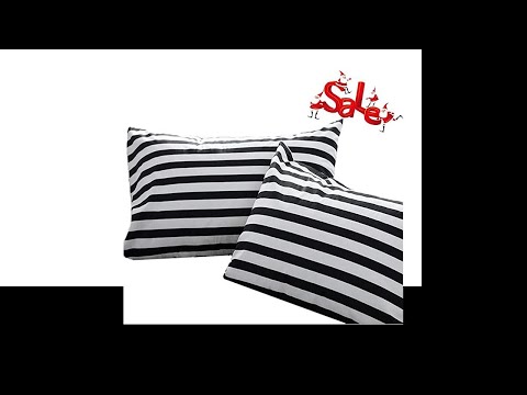 Wellboo Pillowcases Black Striped Pillow Cases Black and White Pillow Shams Stripes Bed Pillow Cove