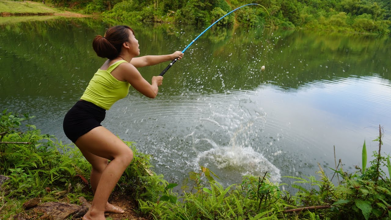 Best Video Video Hook Fishing Fishing Girl Amazing Hook Traditional