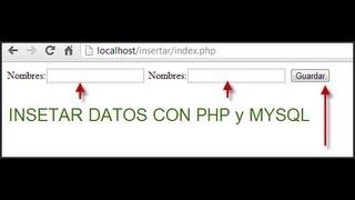 Insertar Datos a MySql con PHP y MySql