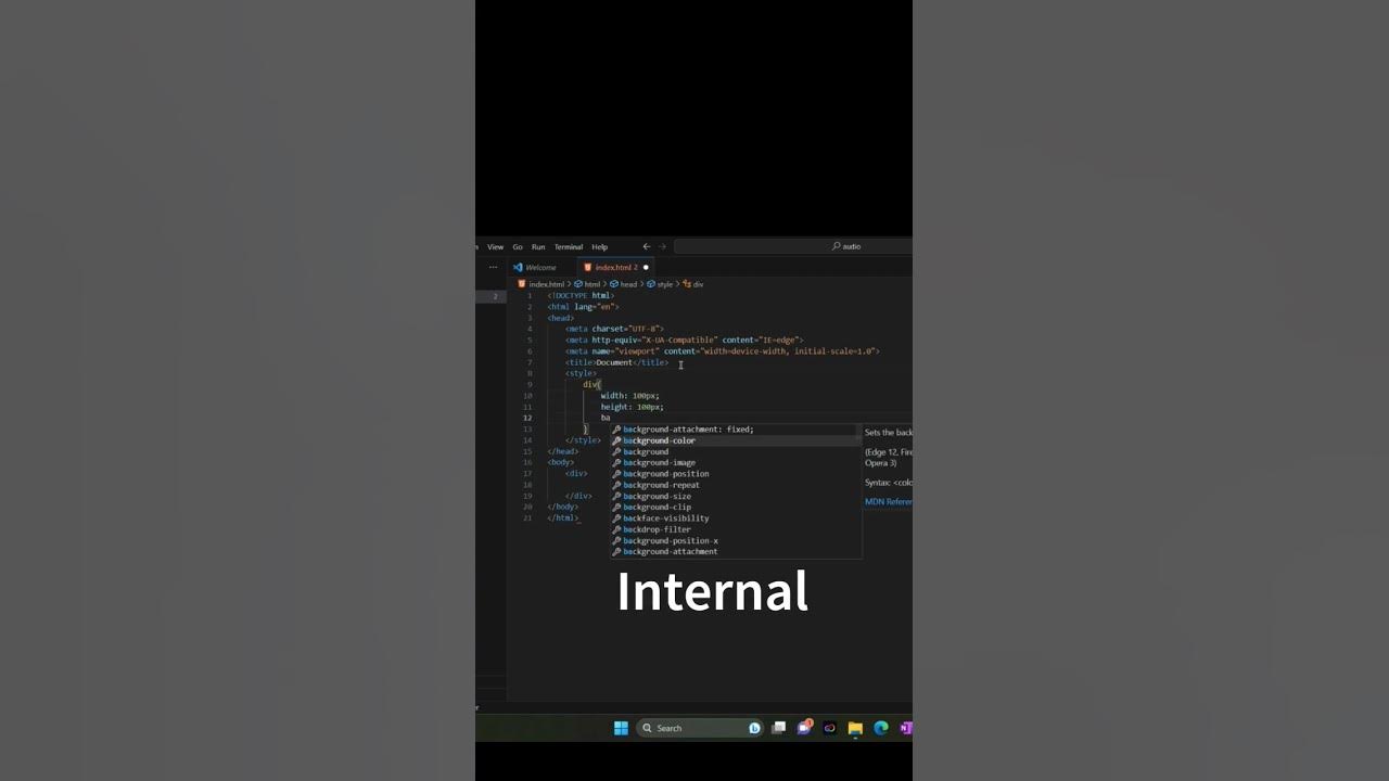 Inline vs Internal vs External css #css - YouTube