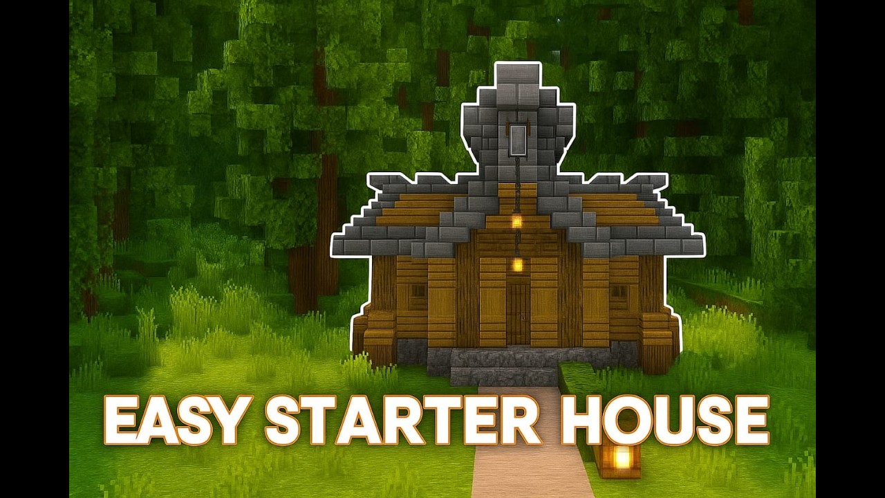Easy Minecraft Starter House 🏠🔥 | Survival House Build Tutorial - YouTube